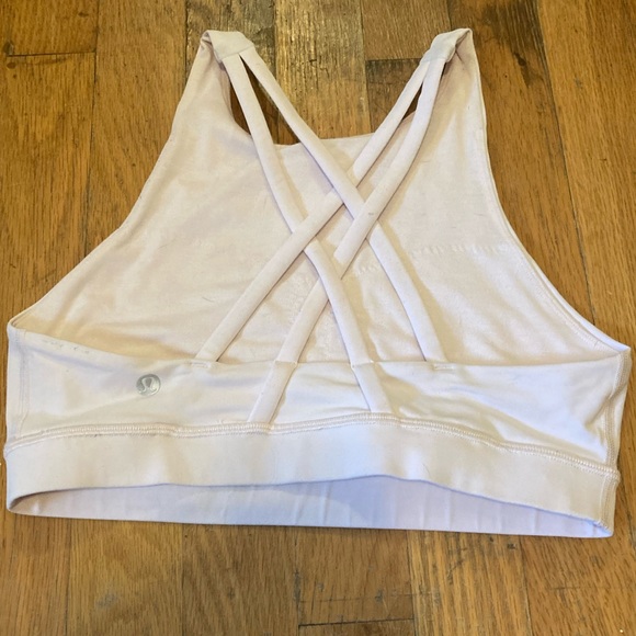 Pale pink lululemon hi neck sports bra - Picture 4 of 5